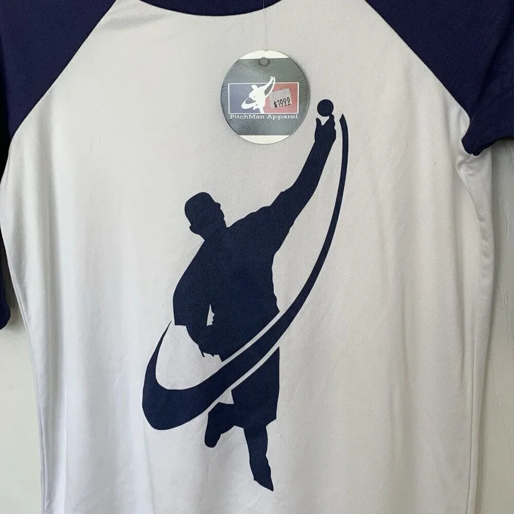 Pitchman Apparel Boy Teen Small Tshirt 3/4 Sleeve Baseball Training NWT